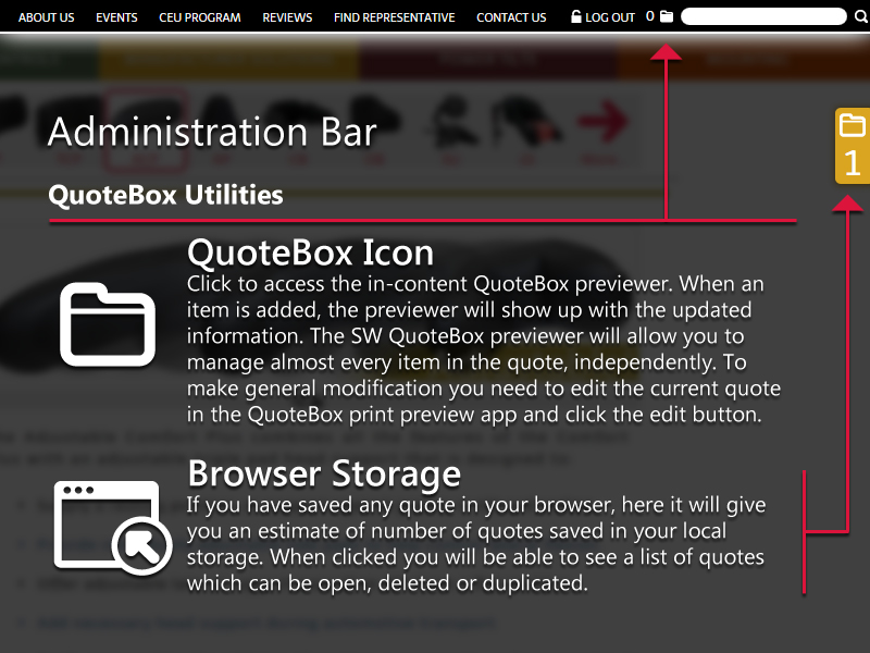 Saved quote structure with added information.